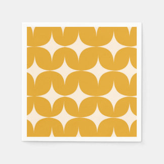 Mid Century Modern Beige Stjärnexplosioner på Oran Pappersservett