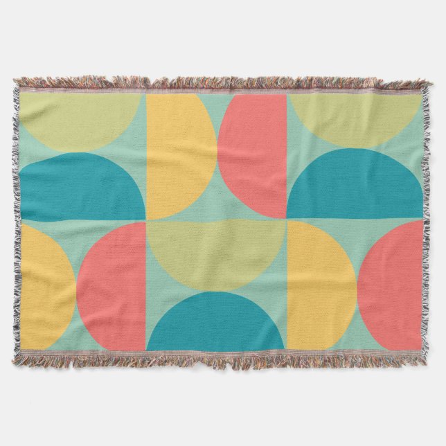 Mid Century Modern BitterSöt Mustard och Olive Filt (Framsidan)