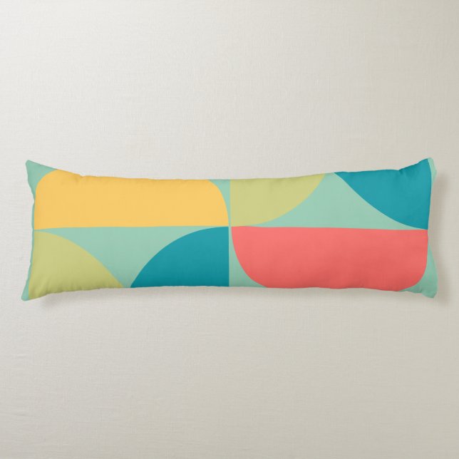 Mid Century Modern BitterSöt Mustard och Olive Kroppskudde (Framsidan)