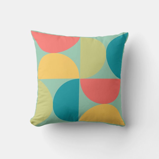 Mid Century Modern BitterSöt Mustard och Olive Kudde (Framsida)