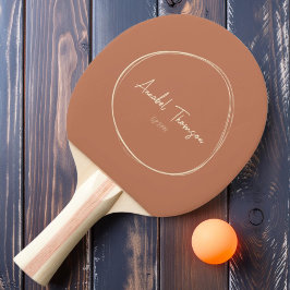Mid-Century Modern Blekt Rosa med Namn Pingisracket