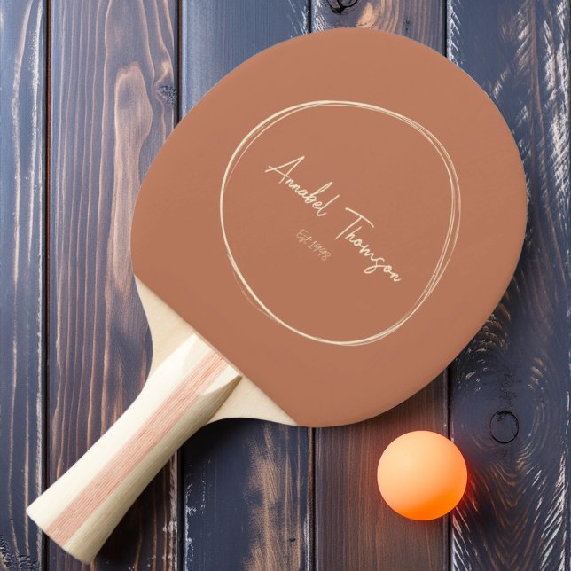 Mid-Century Modern Blekt Rosa med Namn Pingisracket (Skapare uppladdad)
