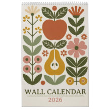 Mid Century Modern Blommig 2026 Retro Folk Art Väg