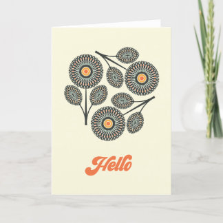 Mid-Century Modern Blommigt Mapp - ett tackkort