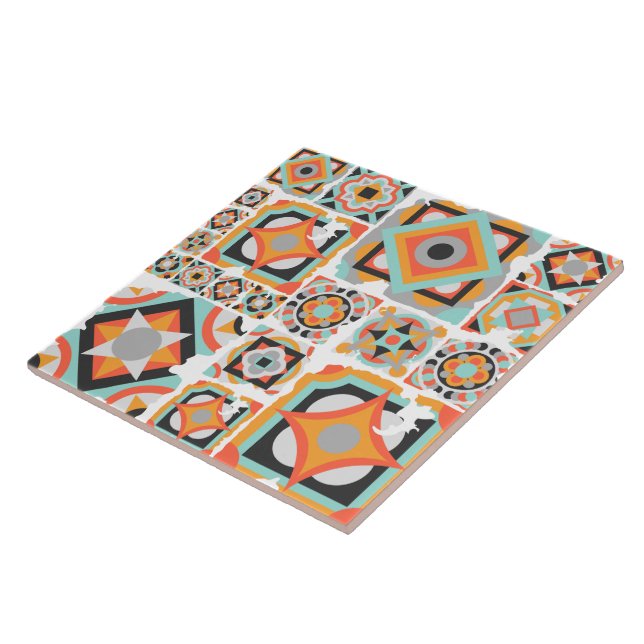 Mid-Century Modern Boho-mosaik Kakelplatta (Sidan)