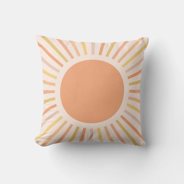Mid Century Modern Boho Sol Kudde (Framsida)