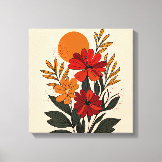 Mid-Century Modern Botanisk Canvas Konst