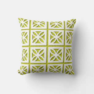 Mid Century Modern Breeze Block Lime Dekorativ kud Kudde