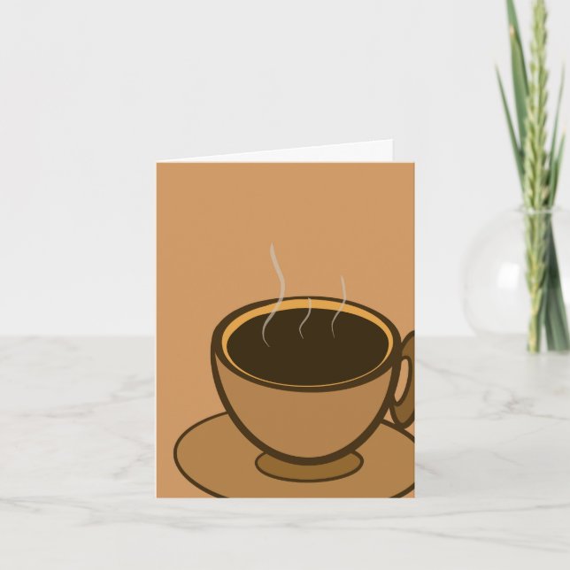 Mid Century Modern Brown Mysigt Coffee Kopp Anteckningskort (Framsida)