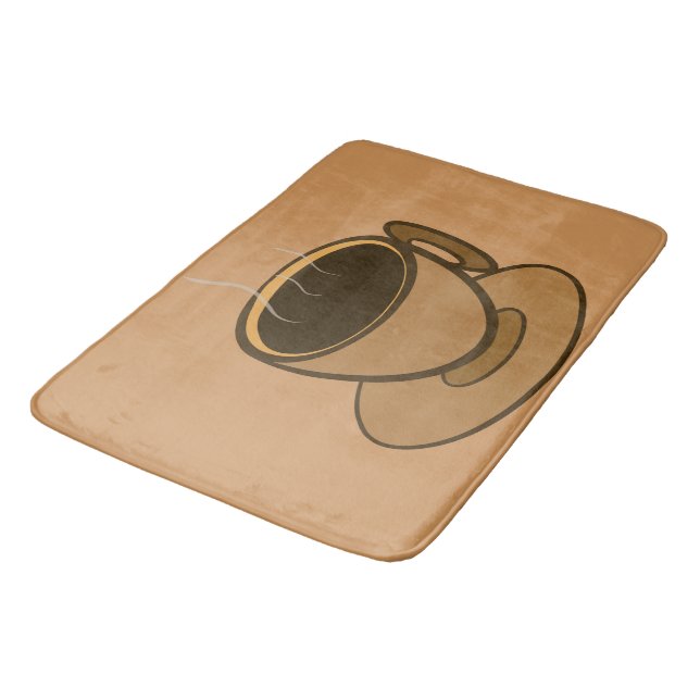 Mid Century Modern Brown Mysigt Coffee Kopp Badrumsmatta (Vinklad)