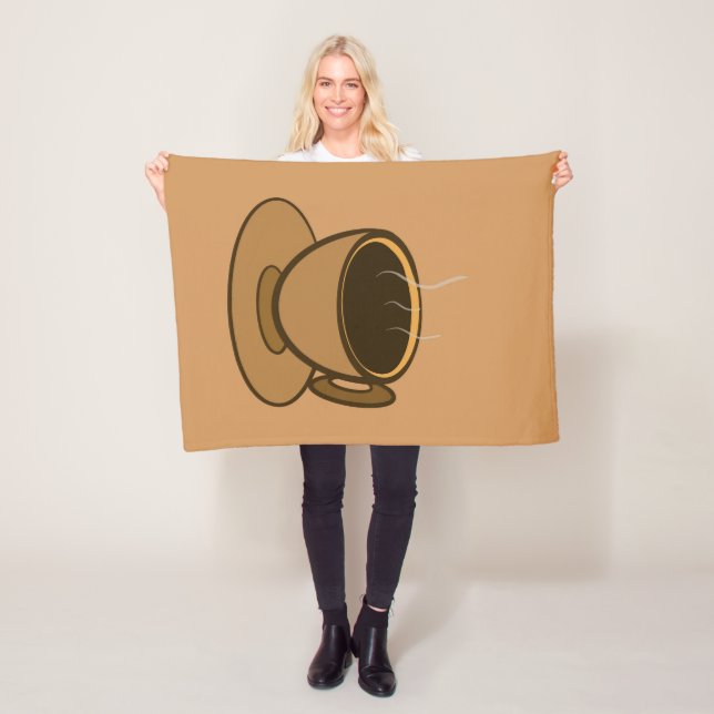 Mid Century Modern Brown Mysigt Coffee Kopp Fleecefilt (På plats)