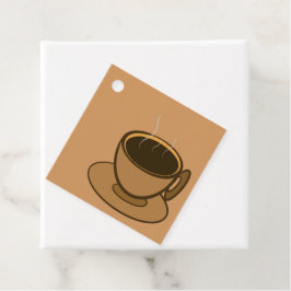 Mid Century Modern Brown Mysigt Coffee Kopp Gåvor Etiketter