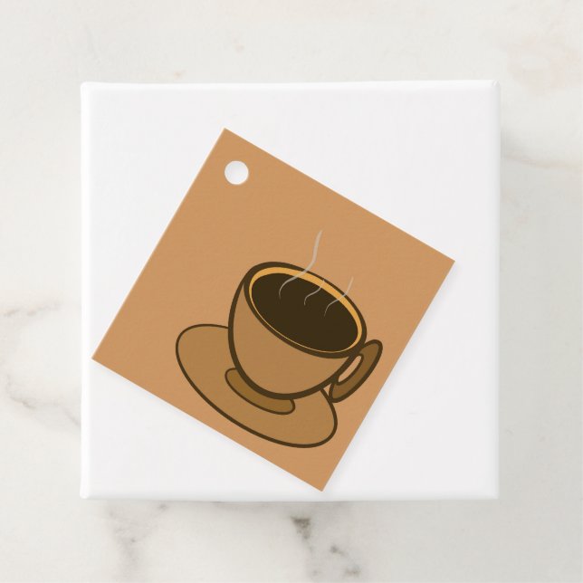 Mid Century Modern Brown Mysigt Coffee Kopp Gåvor Etiketter (På plats)