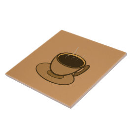 Mid Century Modern Brown Mysigt Coffee Kopp Kakelplatta