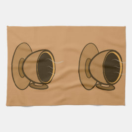 Mid Century Modern Brown Mysigt Coffee Kopp Kökshandduk