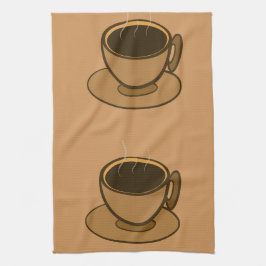 Mid Century Modern Brown Mysigt Coffee Kopp Kökshandduk