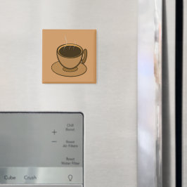 Mid Century Modern Brown Mysigt Coffee Kopp Magnet