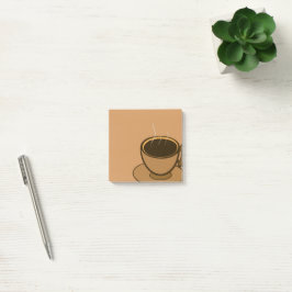 Mid Century Modern Brown Mysigt Coffee Kopp Post-it Block