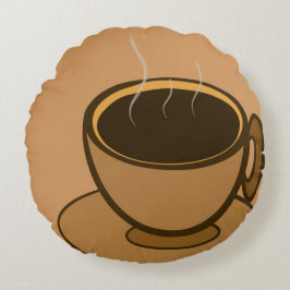 Mid Century Modern Brown Mysigt Coffee Kopp Rund Kudde