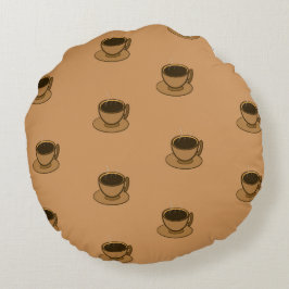 Mid Century Modern Brown Mysigt Coffee Kopp Rund Kudde