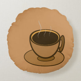 Mid Century Modern Brown Mysigt Coffee Kopp Rund Kudde