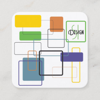 Mid Century Modern Burst of Färg Fyrkantigt Visitkort