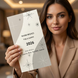 Mid-Century Modern Business New Year & Christmas  Julkort