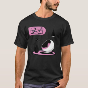 Mid Century Modern Cat and Retro Boll Ordförande T Shirt
