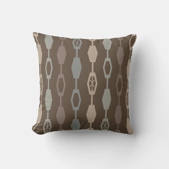 Mid Century Modern Chains Earth Tones Kudde (Framsida)