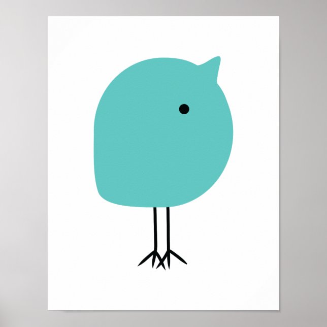 Mid Century Modern Chick Baby Nursery Art Poster (Framsidan)