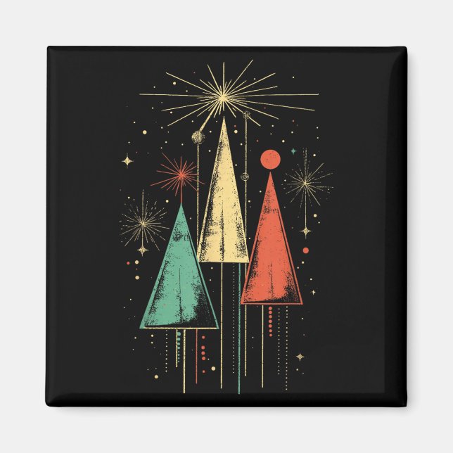 Mid Century Modern Christmas  Magnet (Framsidan)