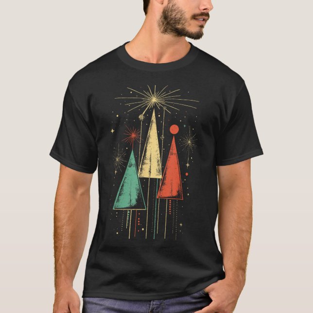 Mid Century Modern Christmas  T Shirt (Framsida)