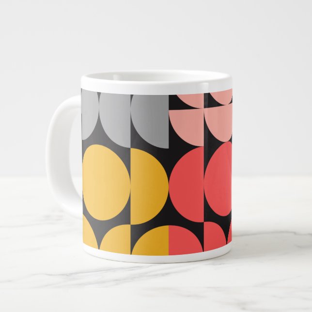 Mid-Century Modern Circles and Semicircles Design Jumbo Mugg (Framsida vänster)