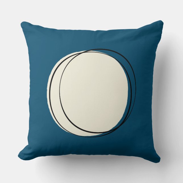 Mid Century Modern Circles Dekorativ kudde i Teal (Framsida)