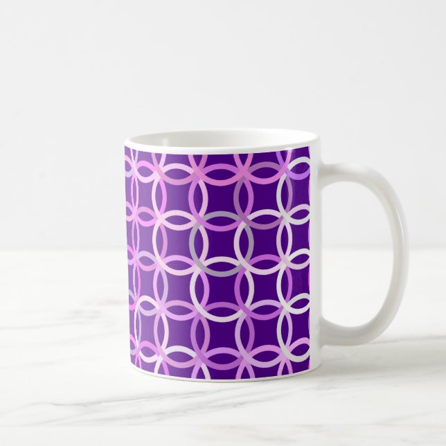 Mid-Century Modern-cirklar, ametist och orkidé Kaffemugg (Höger)