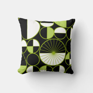 Mid Century Modern Cirklar Halvor Svart Chartreuse Kudde