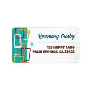 Mid-Century Modern Cocktail Returadressetiketter Adressetikett