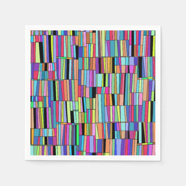 Mid Century Modern Colorful Boshelf Pappersservett (Framsidan)