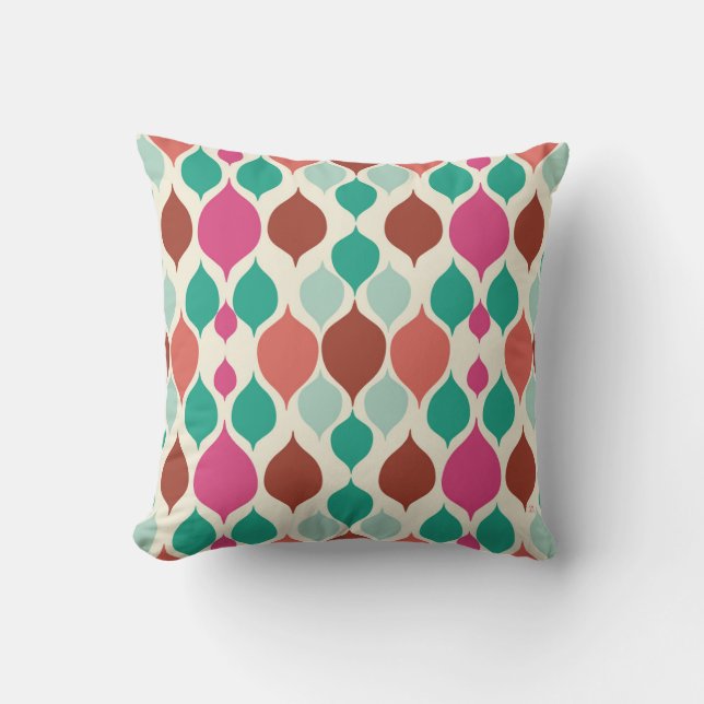 Mid Century Modern Colorful Geometric Kudde (Framsida)