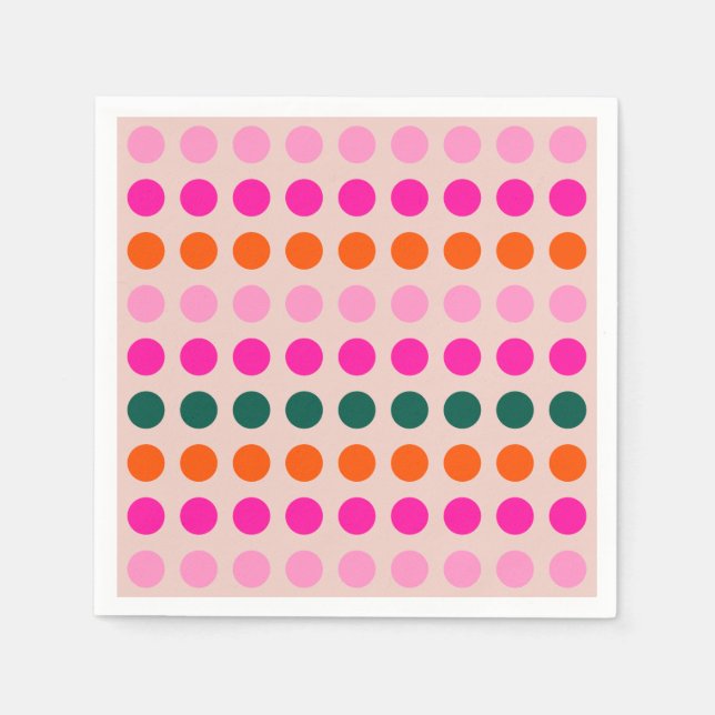 Mid Century Modern Colorful Geometric Polka dots Pappersservett (Framsidan)