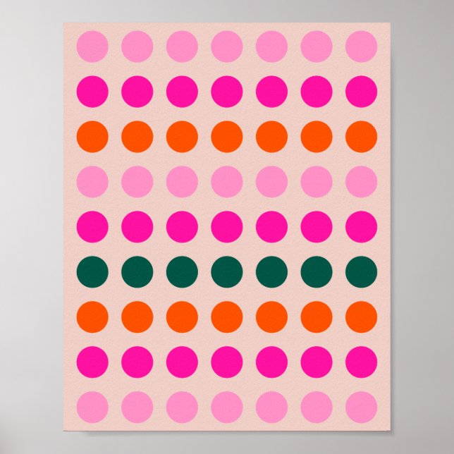 Mid Century Modern Colorful Geometric Polka dots Poster (Framsidan)