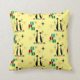 Mid Century Modern Coola Cat & Starburst Atomic Er Kudde