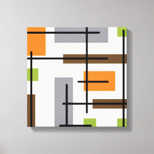 Mid Century Modern Cubicle Art Canvastryck