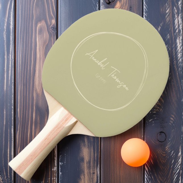 Mid-Century Modern Damm Sage med Namn Pingisracket (Skapare uppladdad)
