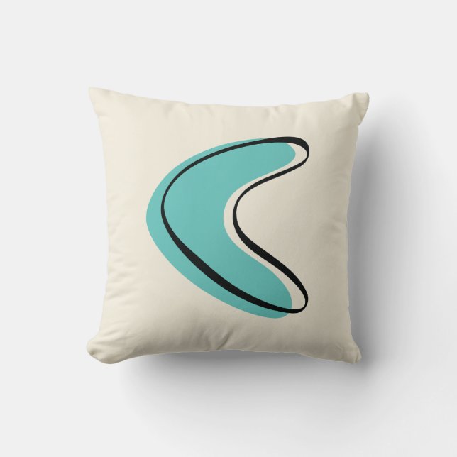 Mid Century Modern Dekorativ kudde i Turquise (Framsida)