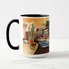 Mid Century Modern Desert Cliff House Mugg