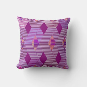Mid-Century Modern Diamanttryck, Violett Lila Kudde