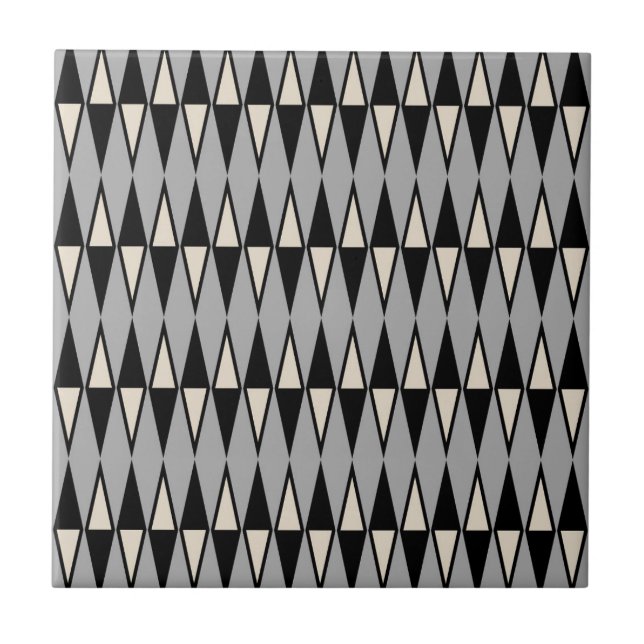 Mid Century Modern Diamond Mönster Kakelplatta (Framsidan)