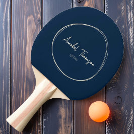 Mid-Century Modern Djupblå med Namn Pingisracket