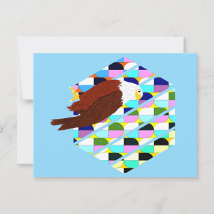 Mid Century Modern Eagle Vykort